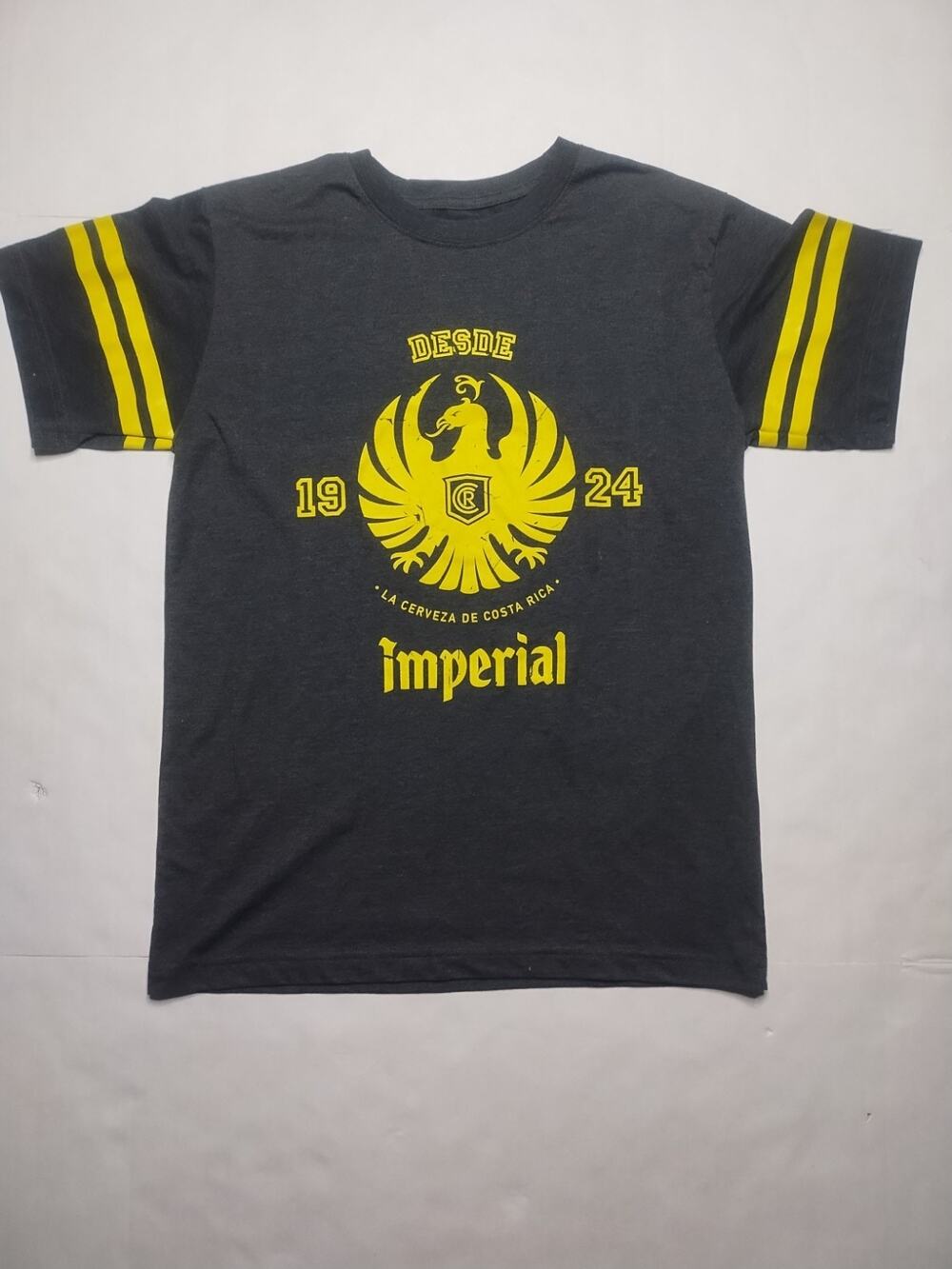 Imperial La Cerveza de Costa Rica Shirt Men M Beer Pub Bar Black Yellow Graphic